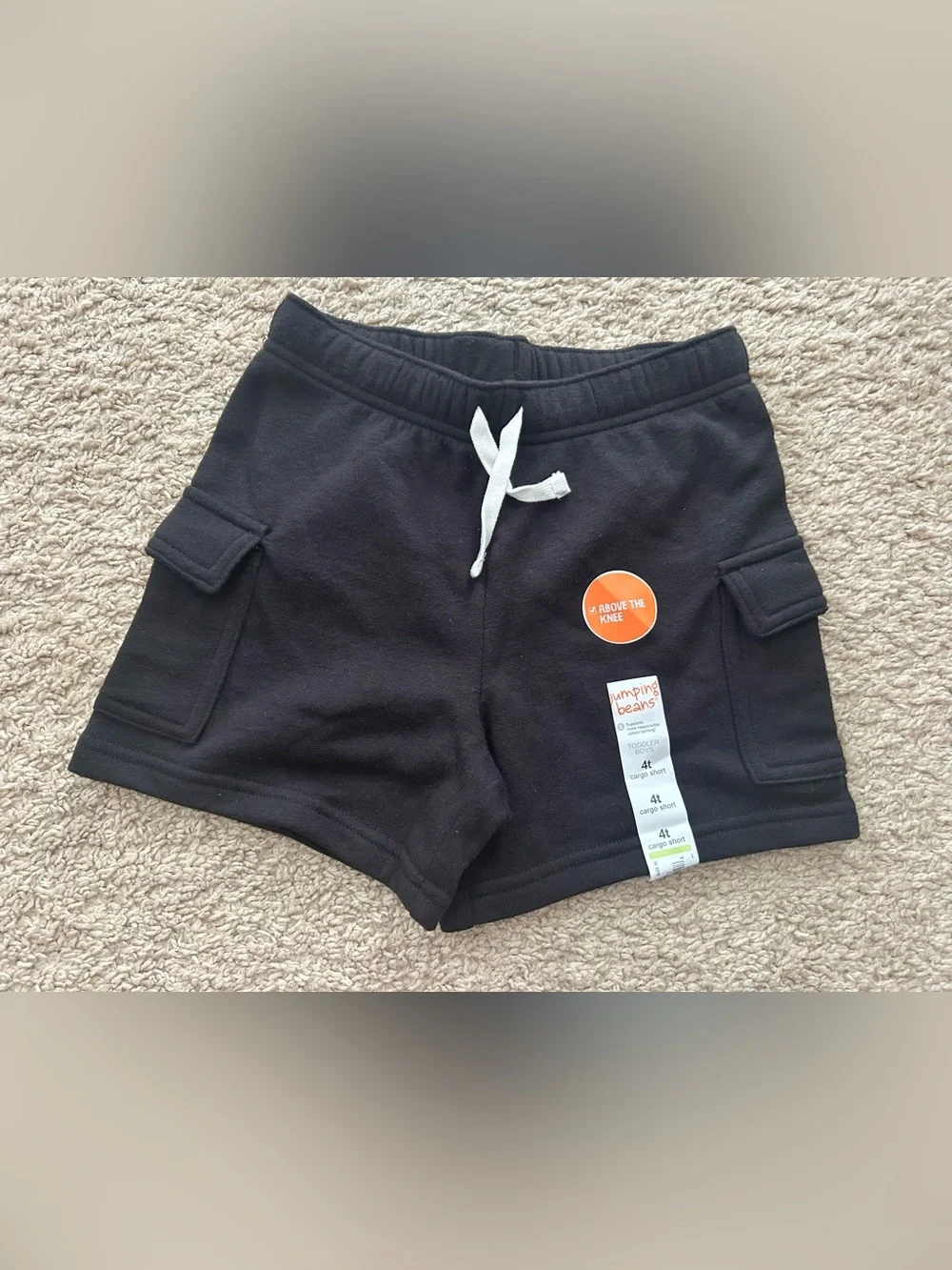 Jumping Bean Pullon Cargo Shorts Black 4T NWT